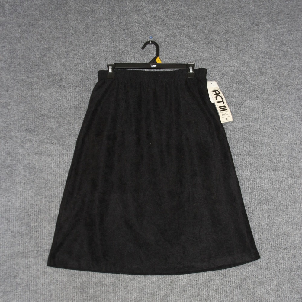 ACT III Midi Skirt Womens 7 8 Black‎ Textured Classic Casual Fashion US Made